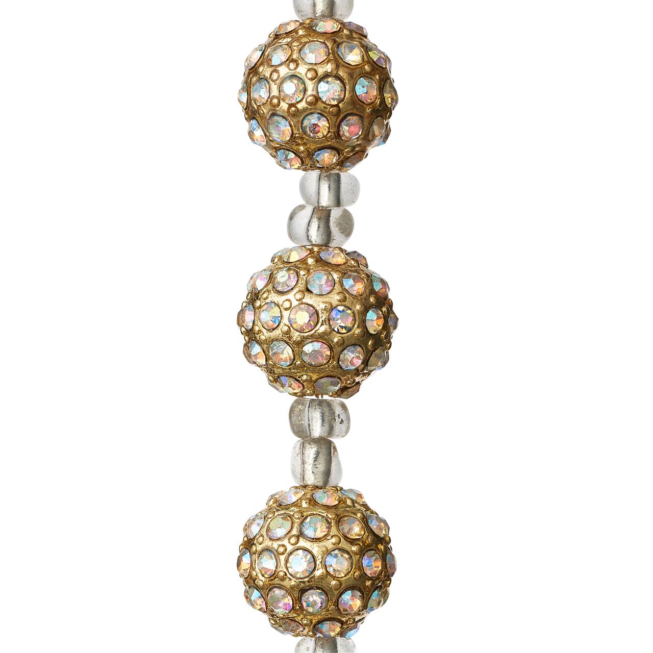 12 Pack: Gold Rhinestone & Metal Round Beads, 10mm by Bead Landing™
